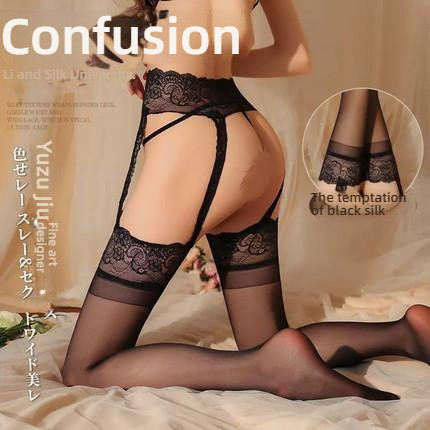 Feimu 15D silicone oiled lace lace long tube socks
