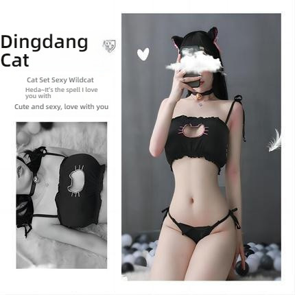 Stacey's three-point cat girl revealing lingerie set