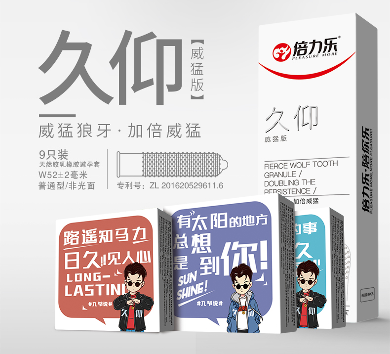 Beilile Jiuyang Mighty Condom Medium 9 Pack