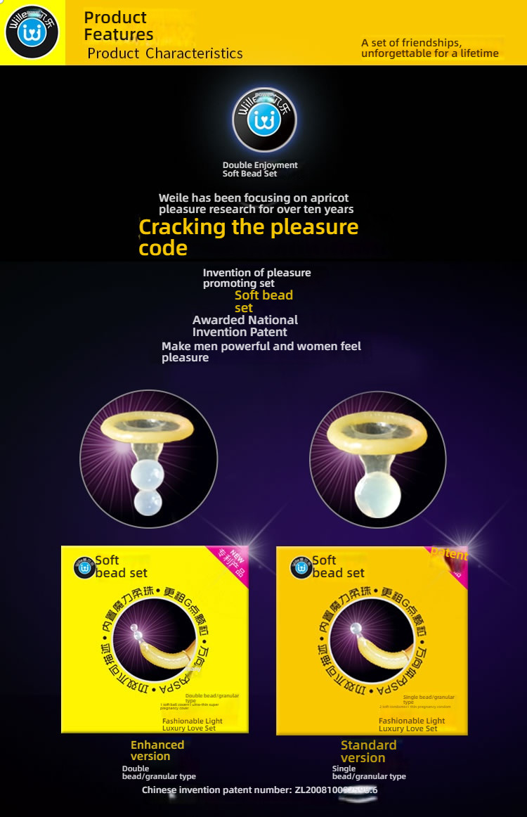Weille Soft Bead G-spot Condom Medium 2/7 Pack