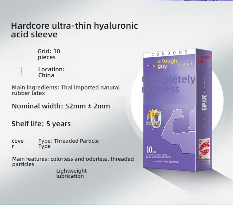 Shang Brand Hardcore Full Range Stimulating Hyaluronic Acid Condom Set of 10