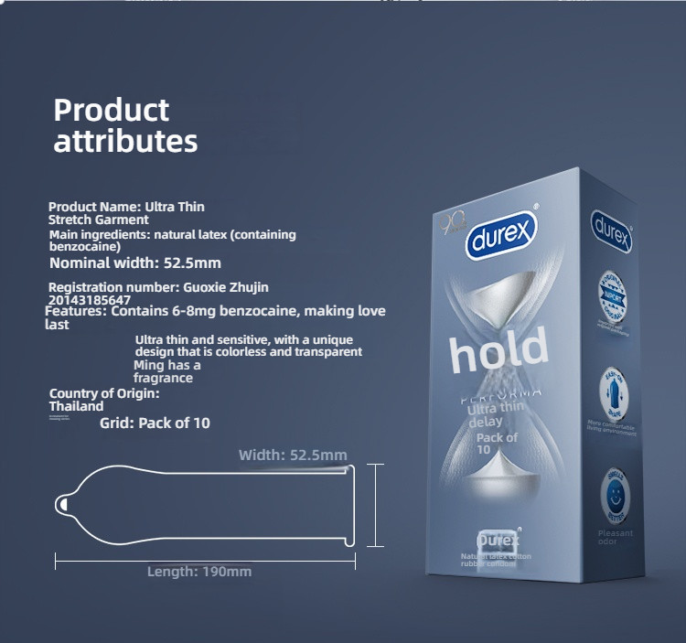 Durex Ultra Thin Delay Condom 3/6/10 Pack