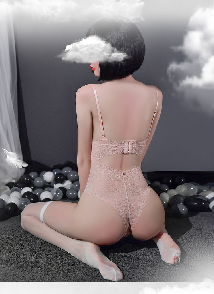 Japanese and Korean Perspective Deep V-Cross Strap Bodysuit, Sexy Underwear