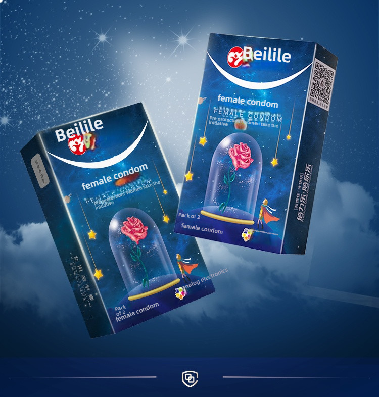 Beilile Female Liquid Condom Safe Invisible Double Loop Set, 2 pcs