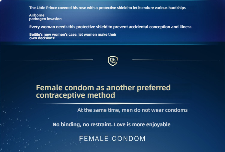 Beilile Female Liquid Condom Safe Invisible Double Loop Set, 2 pcs