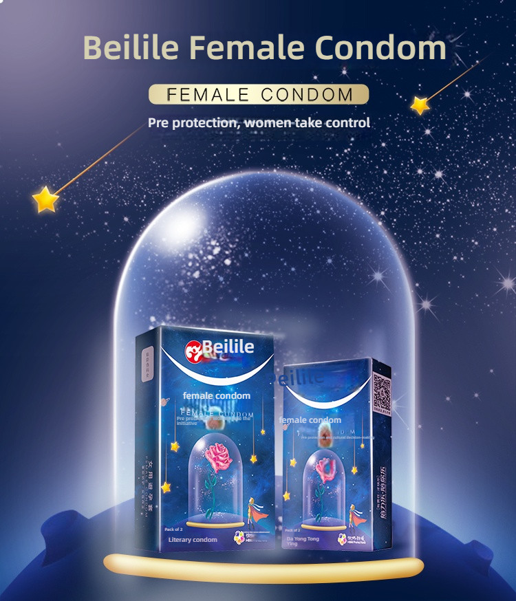 Beilile Female Liquid Condom Safe Invisible Double Loop Set, 2 pcs