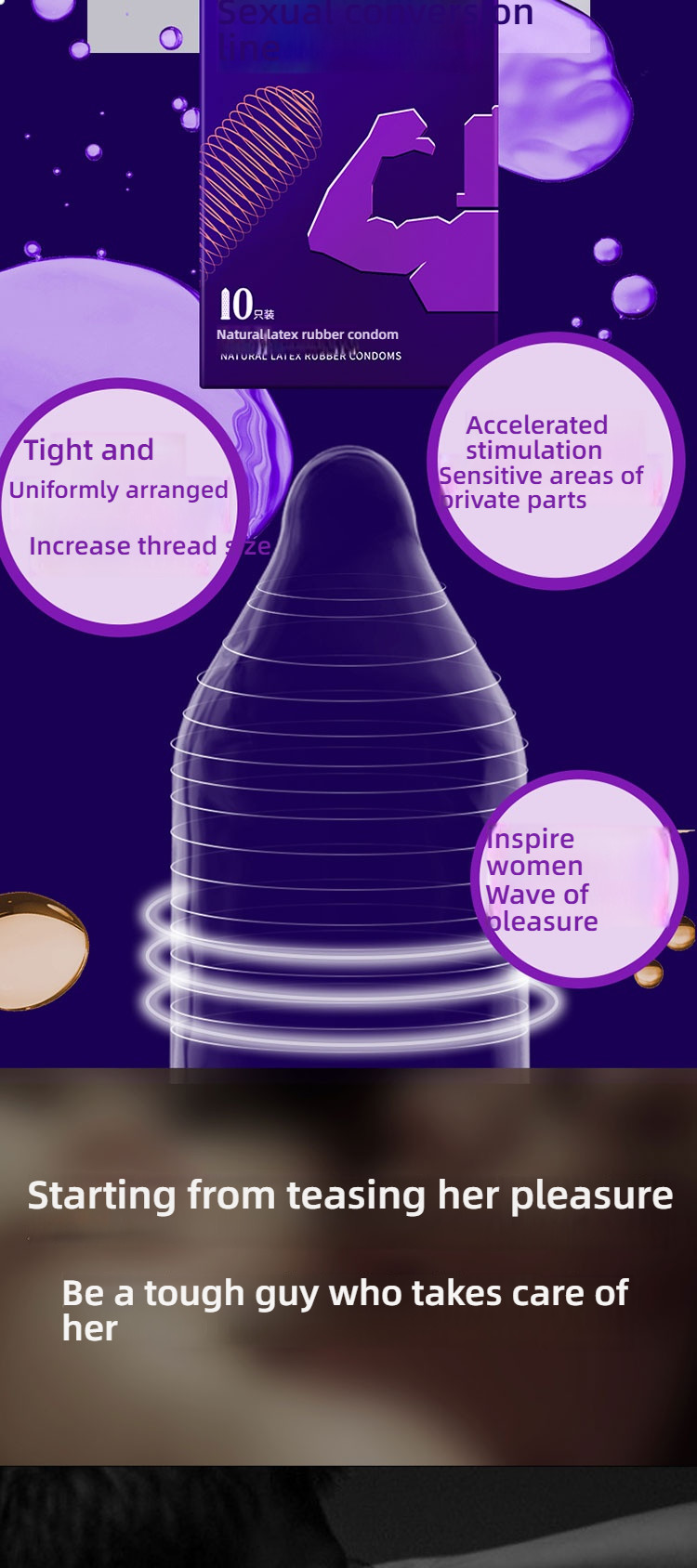 Shangpai Hardman Series Twisted Thread Condom Set of 10 Pieces