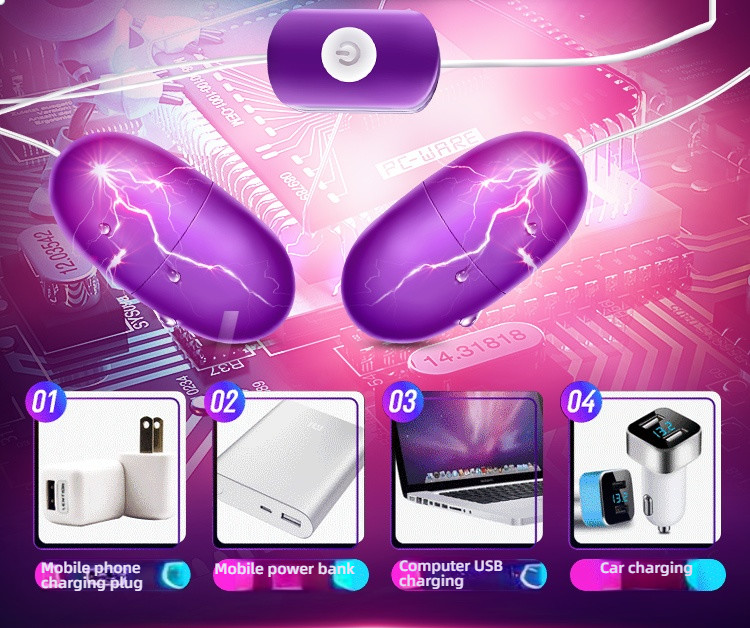 Mysterious Girl's Name Double Jumping Egg USB Purple