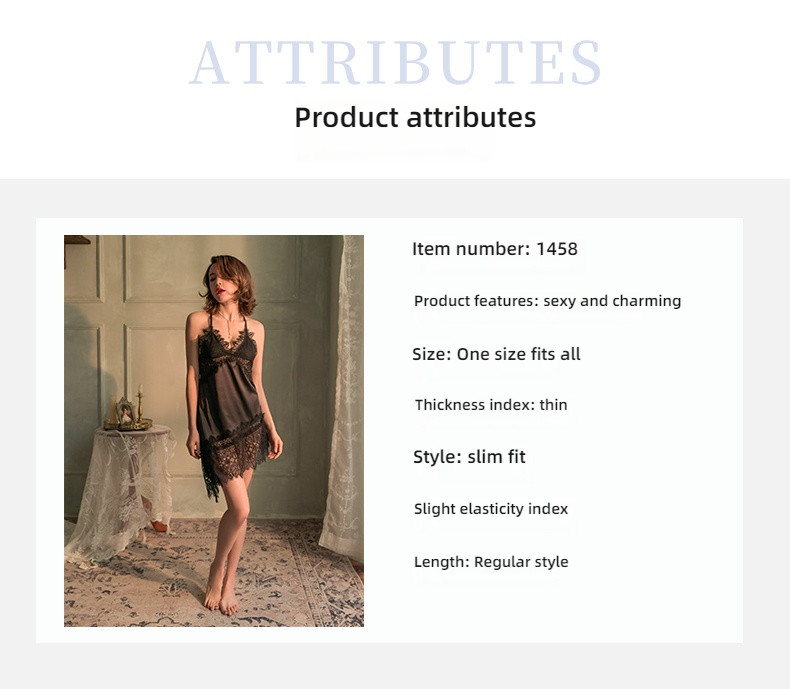 Stacy sexy lace camisole nightgown black