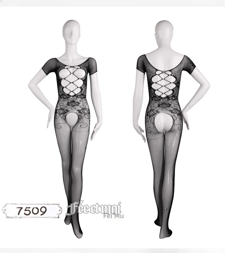 Fei Mu sexy hollow crotch jumpsuit black