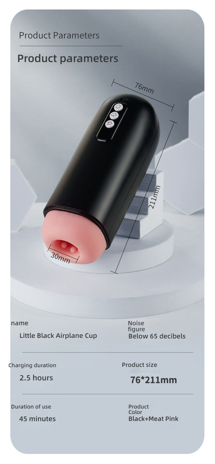 FOX Shining Shadow Black One handed Control Sucking Shocking Airplane Cup (White Inner Container)