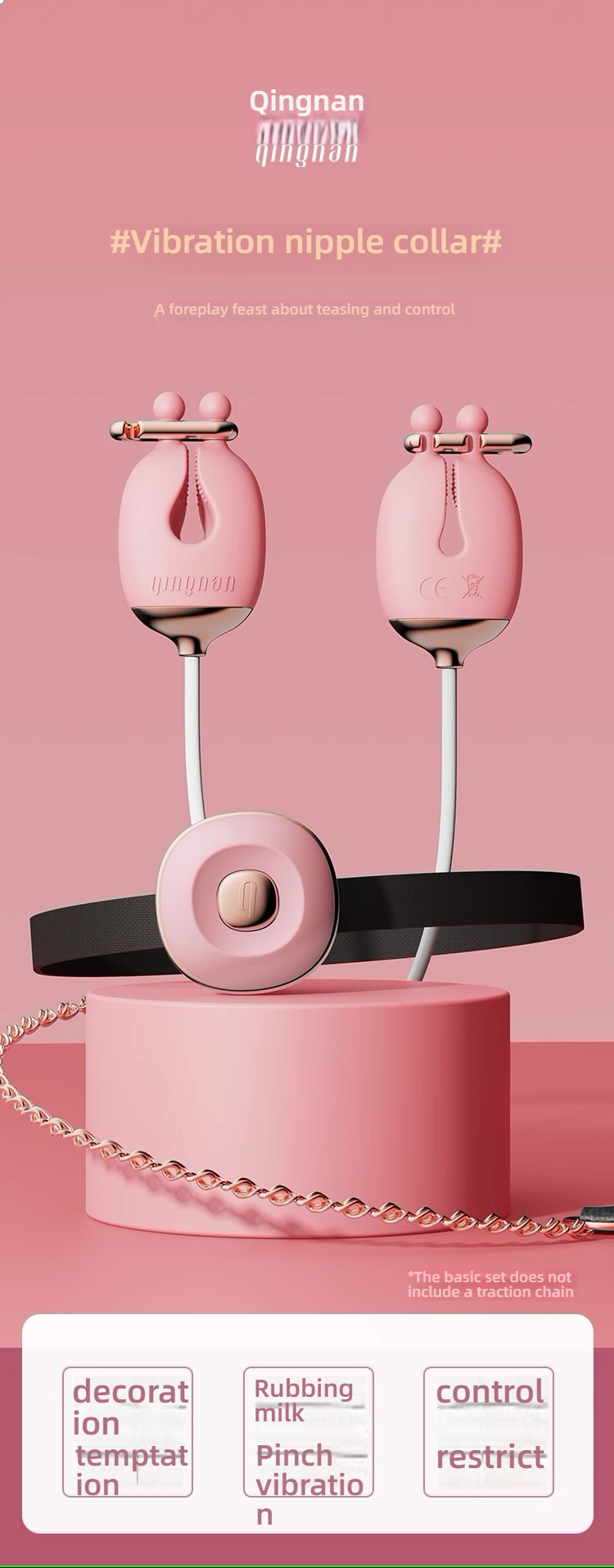 Light Whisper SM Shocking Flirting Breast Clip Collar Breast Teasing Massager