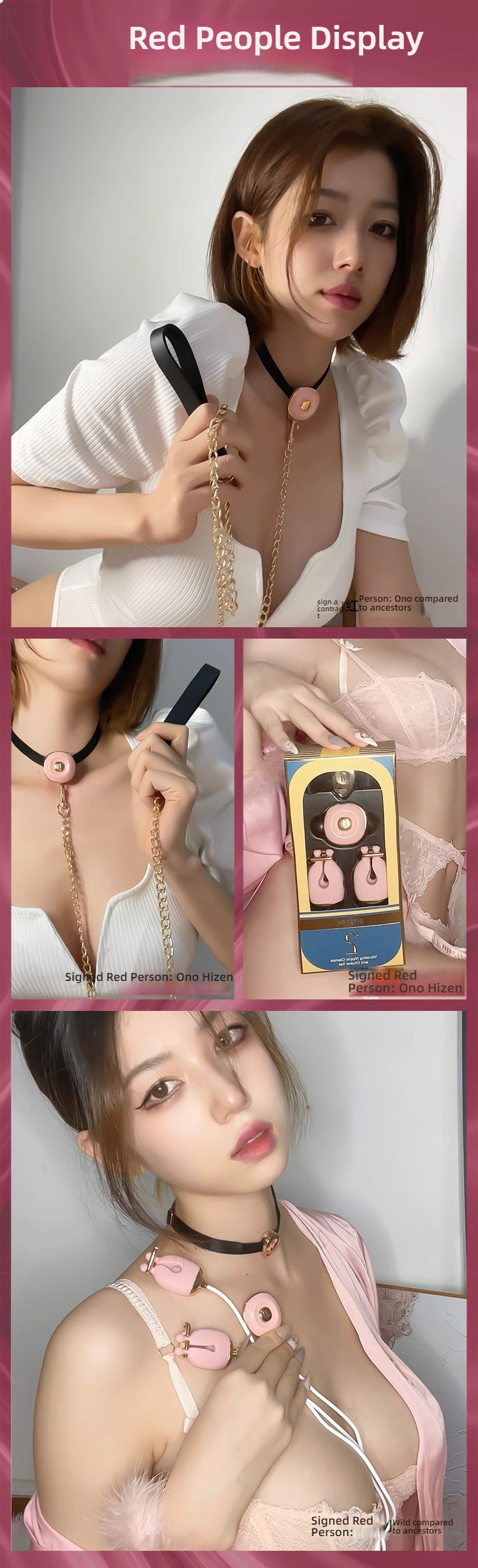 Light Whisper SM Shocking Flirting Breast Clip Collar Breast Teasing Massager