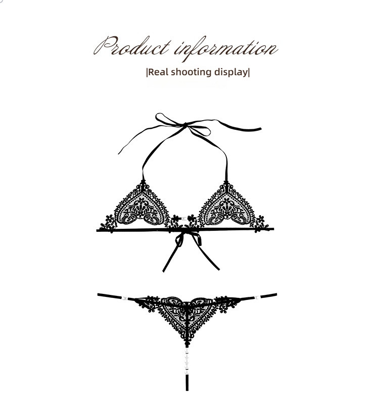 Fei Mu patchwork lace sexy three-point white lingerie set