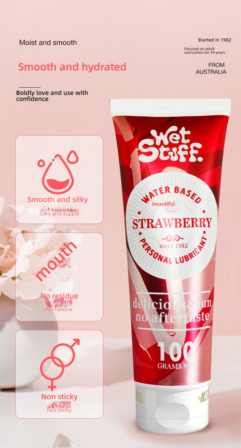 Wet Stuff Strawberry Fruit Flavor Australian Imported Lubricant 100g
