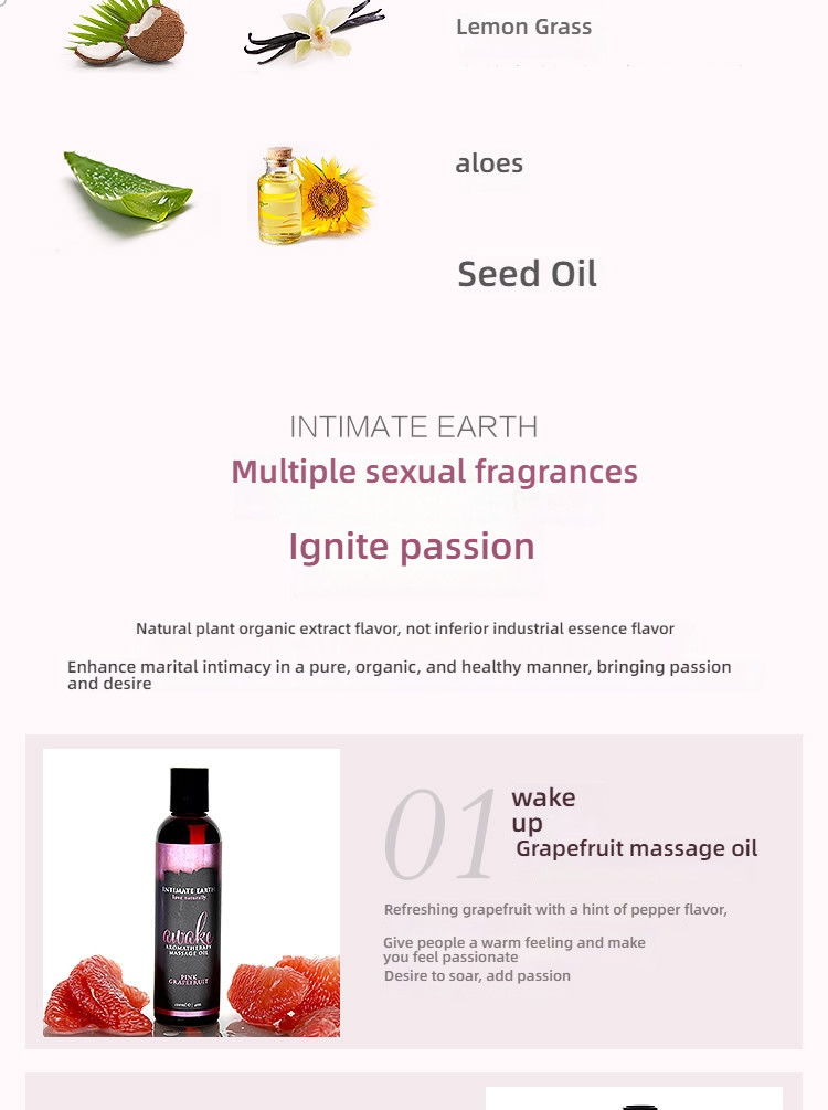 Intimate Earth Passion Awakens Grapefruit Nasal Spray Massage Oil 120ml
