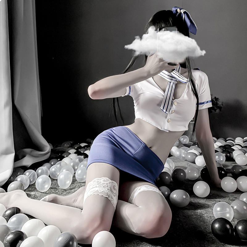 Sexy lingerie, pure student outfit, JK sailor dress, seductive short skirt set, soft girl, college style short skirt