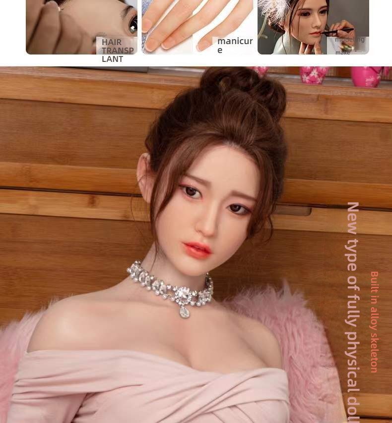 Full body solid doll for men, lifelike version with metal frame, non inflatable doll, adult sexual product, silicone