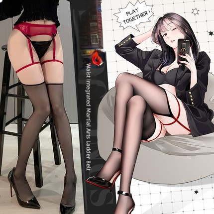 Fei Mu [Sister loves to wear] sexy lace garter belt one-piece pantyhose